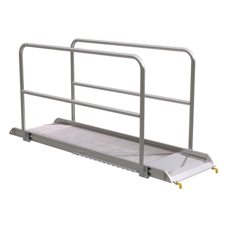 Vestil Alum. Walk Ramp w/Rail Hook, 96 x 28" AWR-28-8B-HR